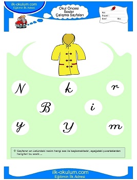 Çocuklar İçin Y Sesi Çalışma Sayfaları 